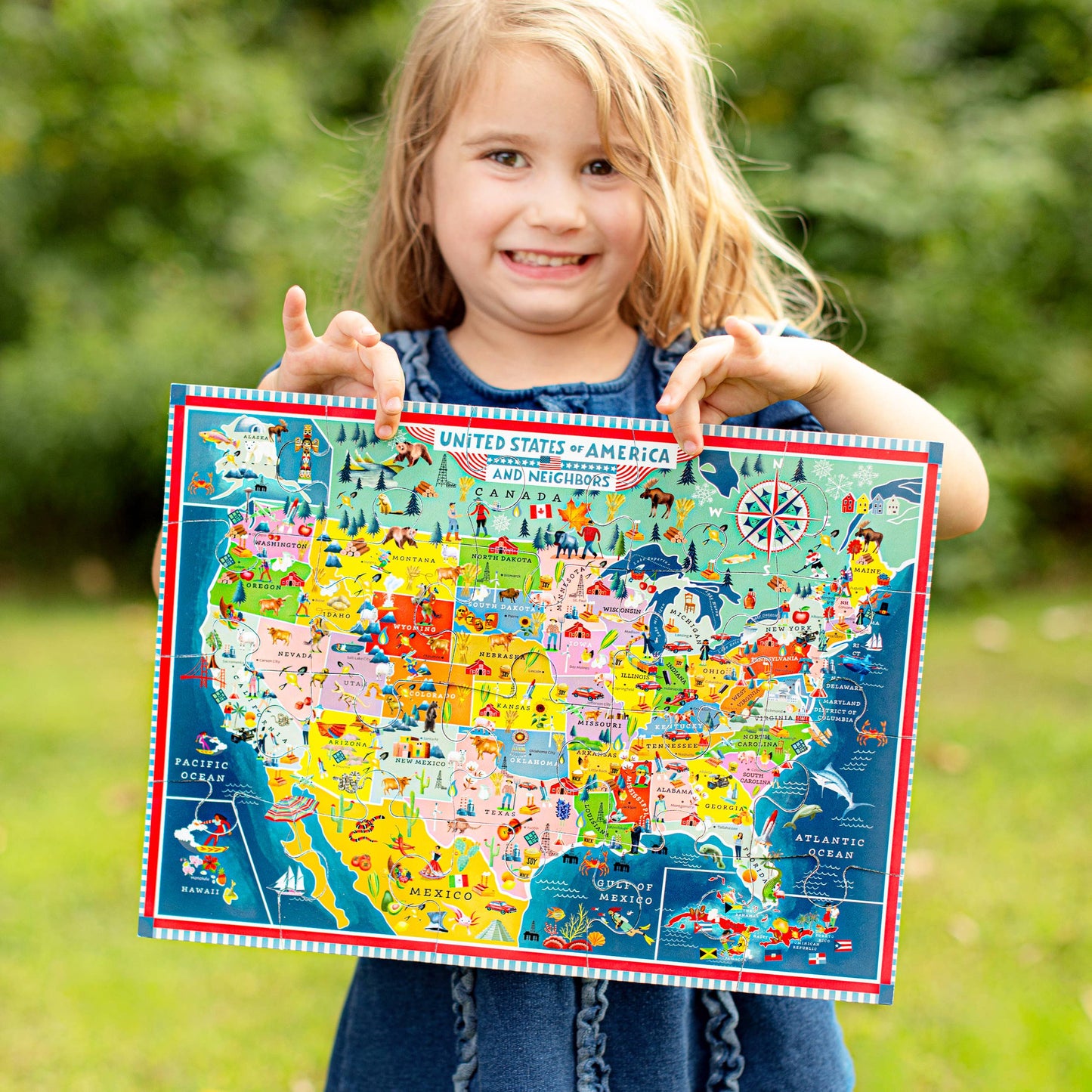 eeBoo - USA Map 20 Piece Puzzle