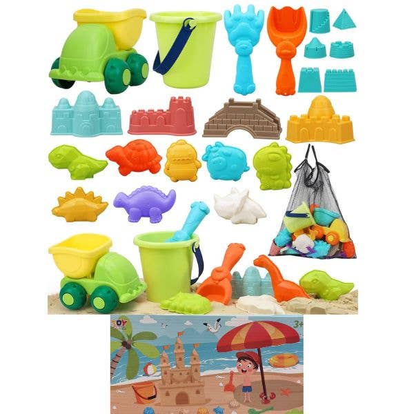 St. Louis Wholesale LLC - Toy Life Sand Toys - #PC6P -Truck & Bucket 29PC Sand Toy Set