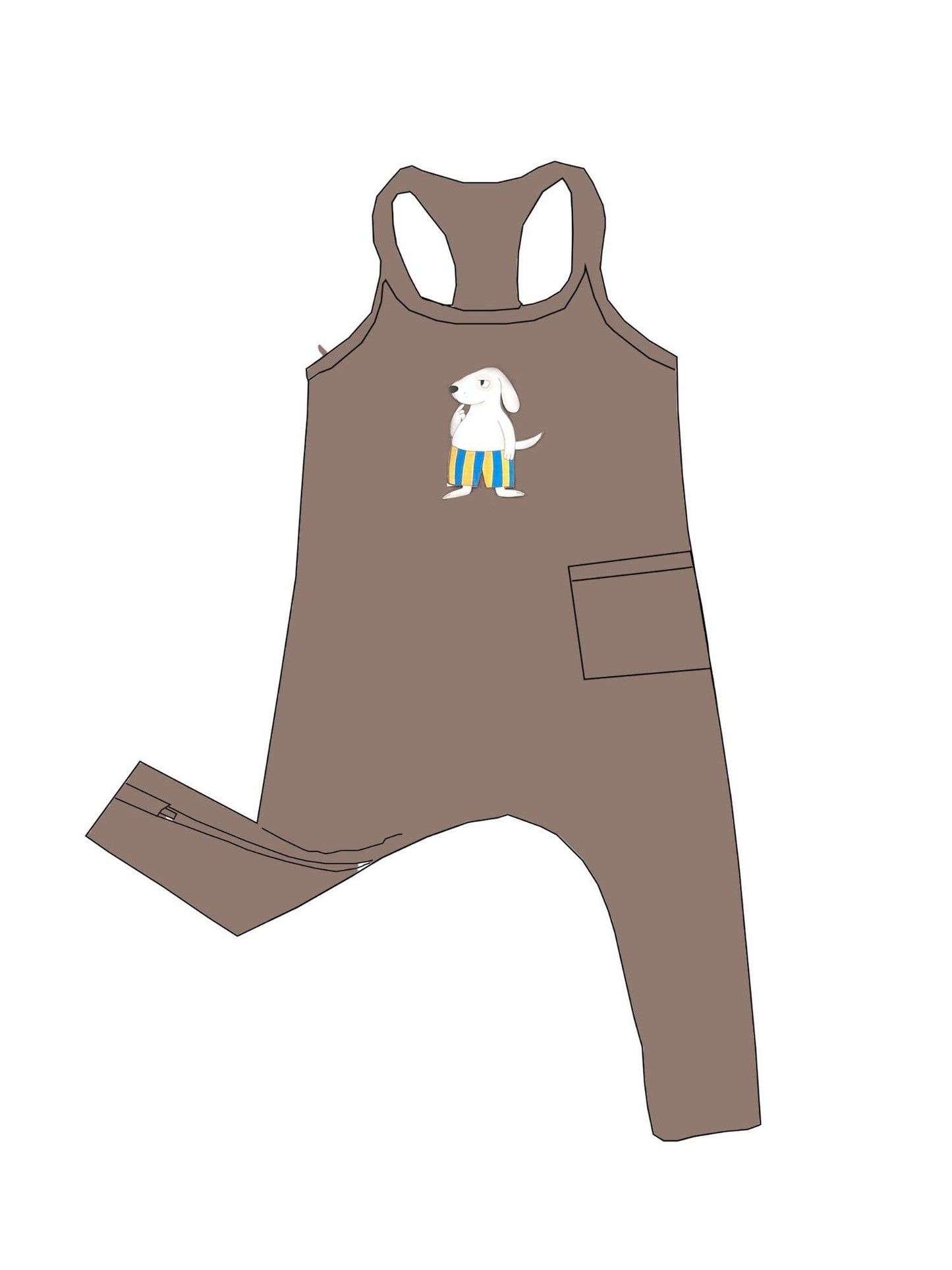 gunamuna - SS26 COTTON TANK ROMPER : Baseball goose / 2T