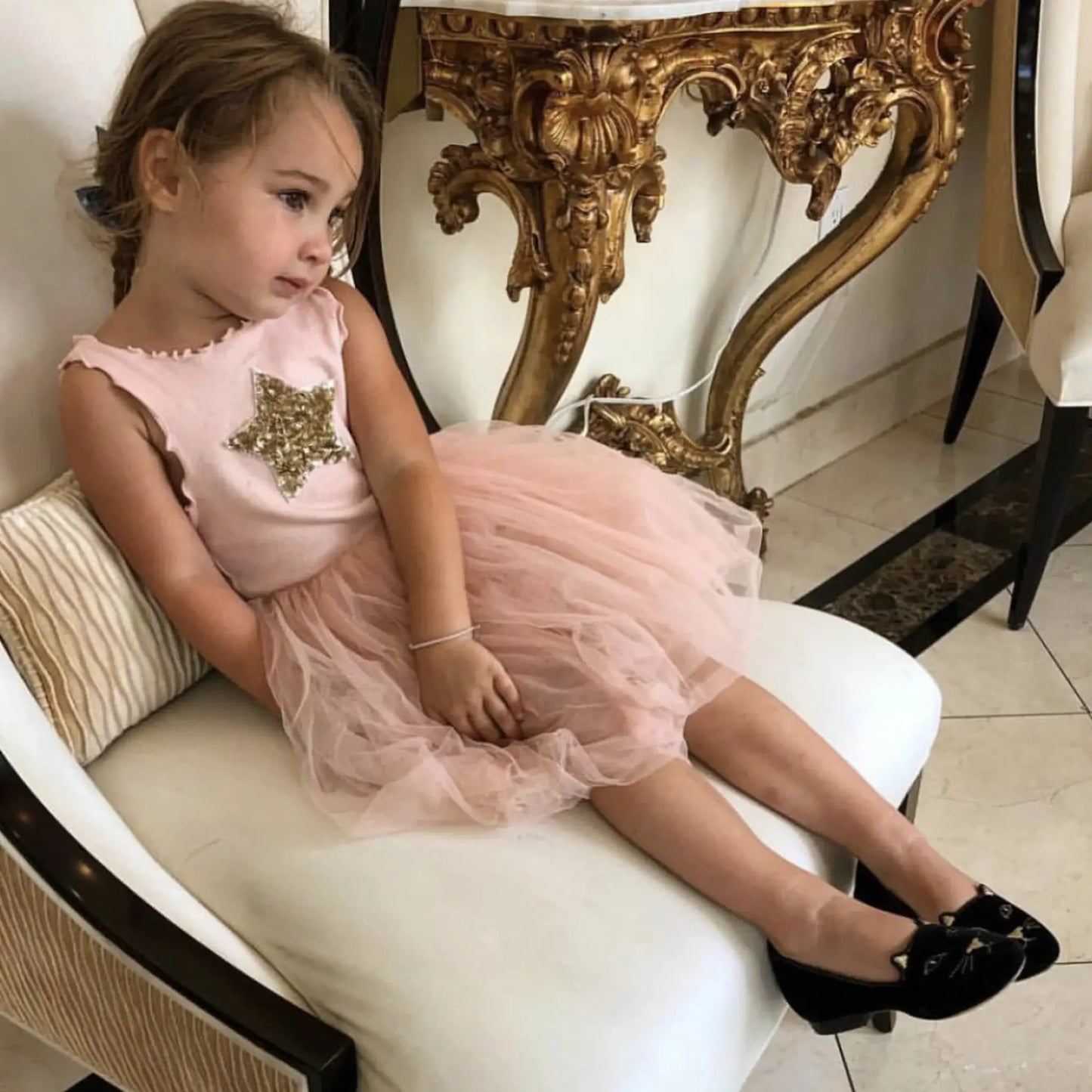 Petite Hailey - PH Star Tutu Dress: Peach / 3