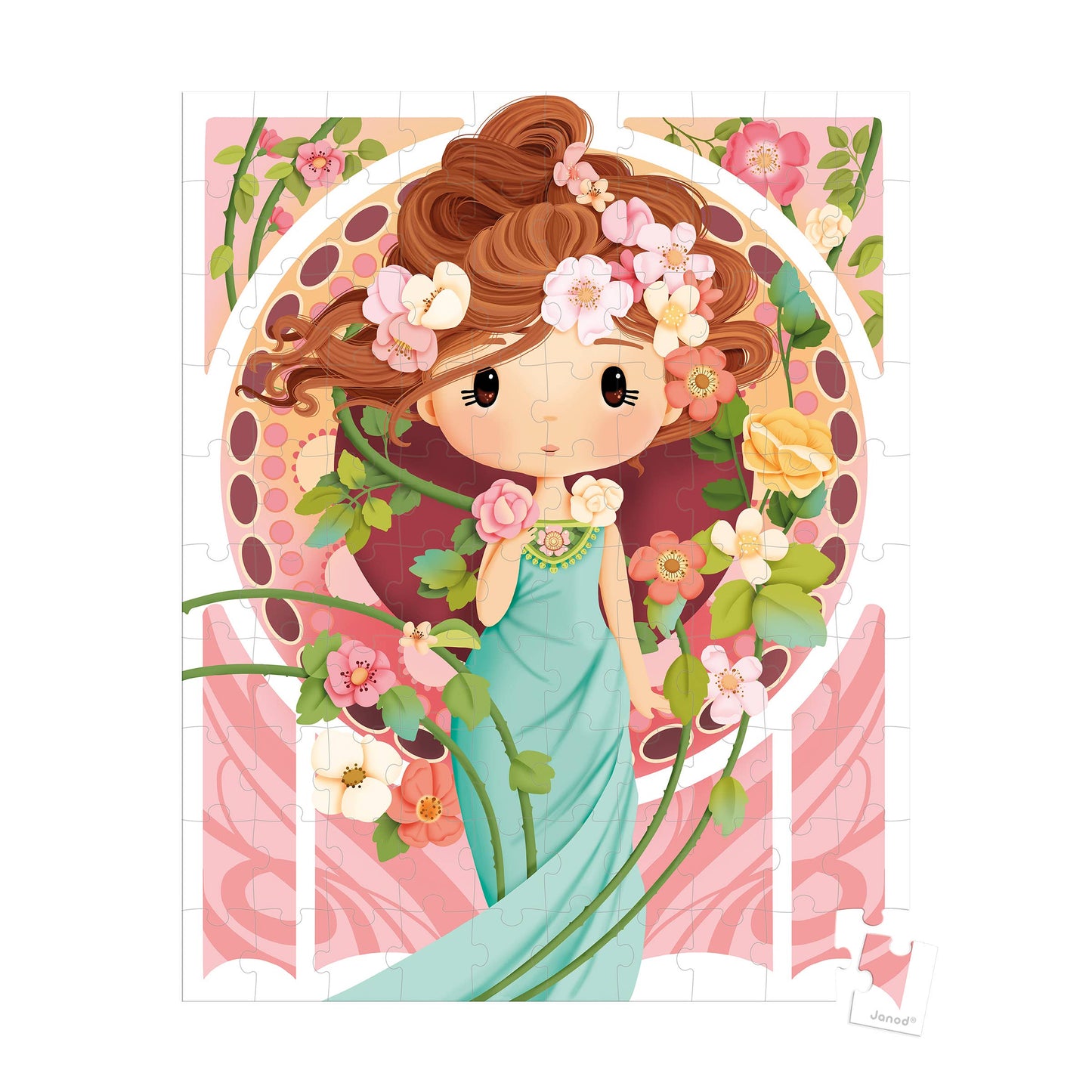 Janod - Puzzle - Inspired by Mucha - 100 Pcs