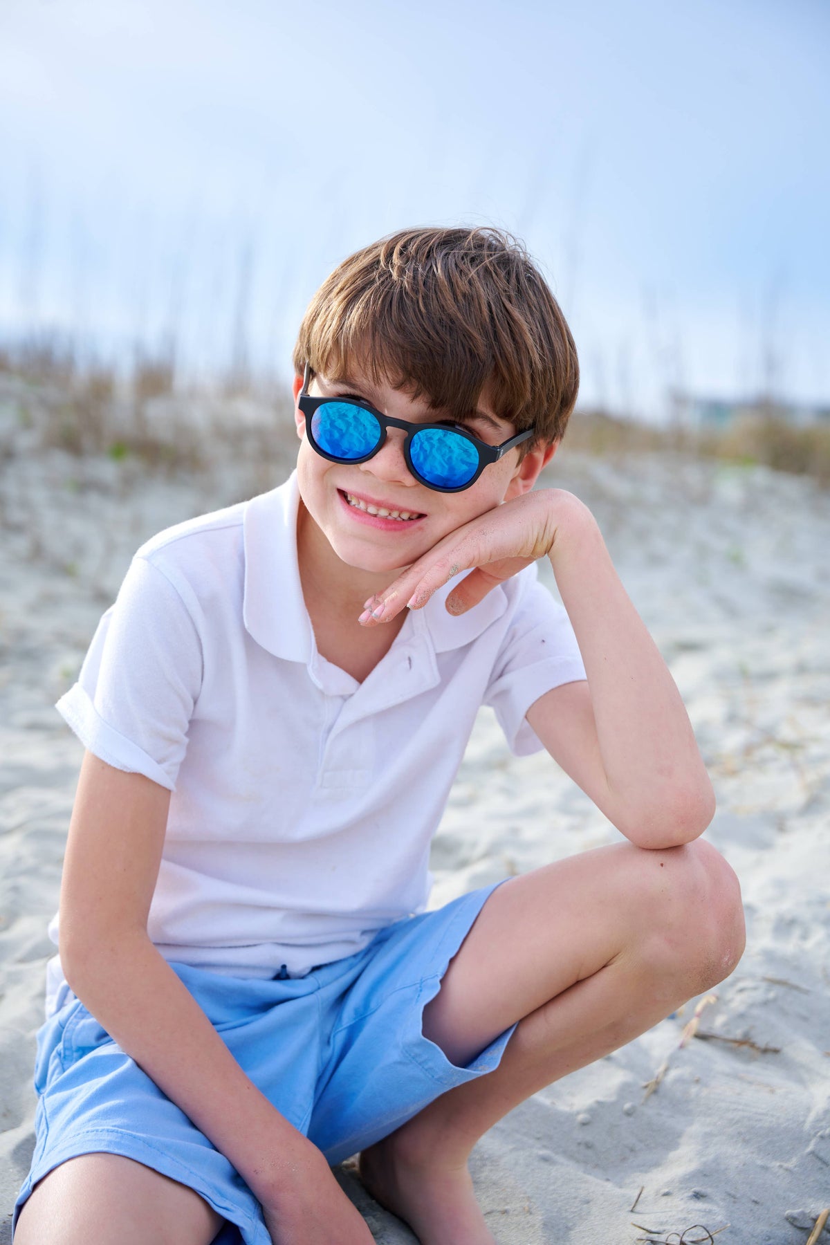 Babiators - Jet Black w/ Cobalt Blue Lens Polarized Keyhole Sunglasses: Ages 6+