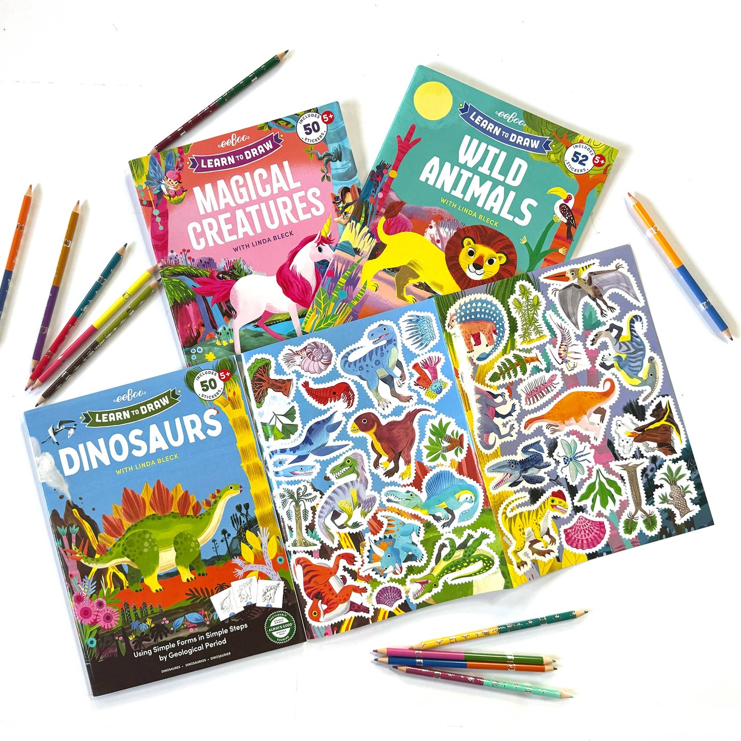 eeBoo - Learn to Draw Dinosaurs with Stickers