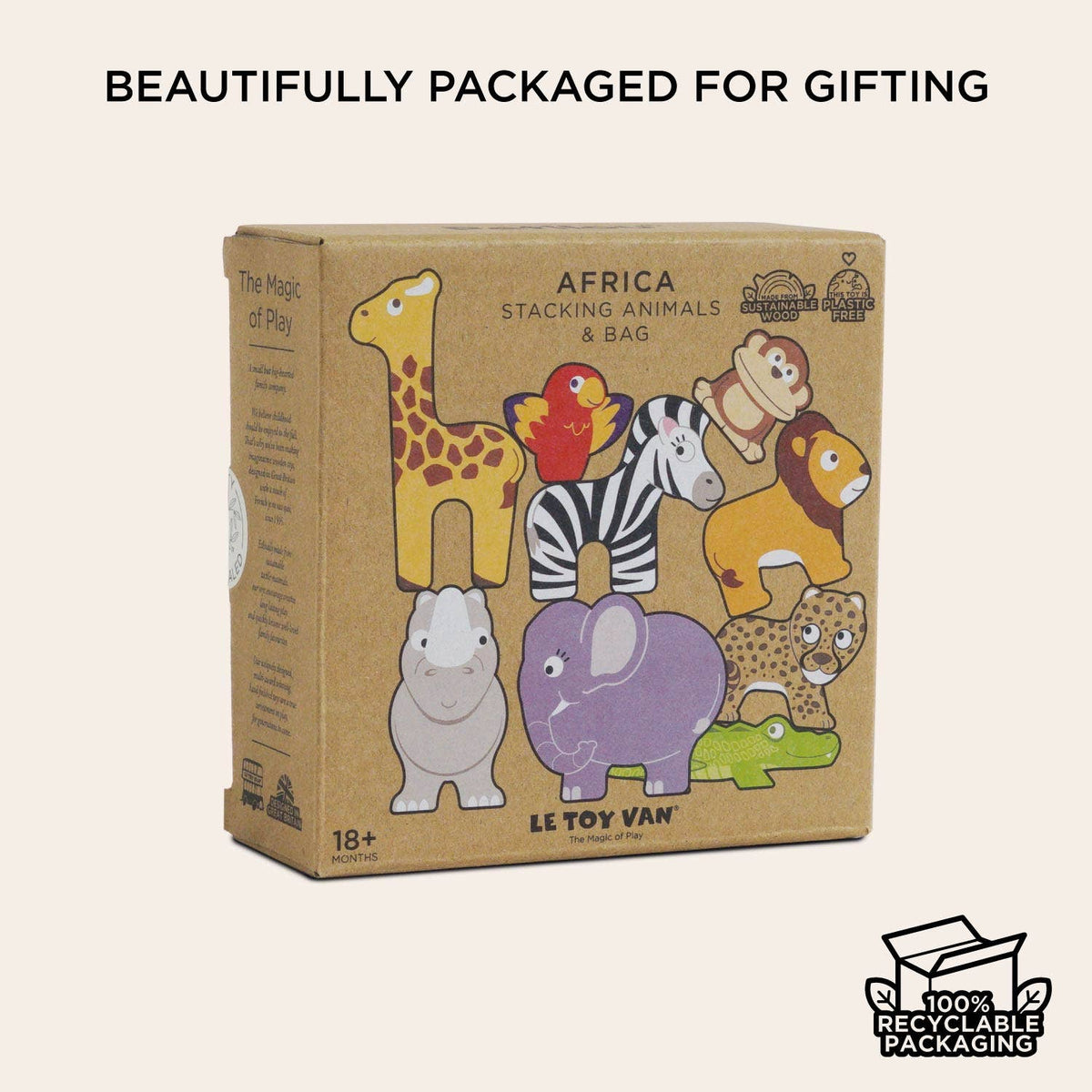 Le Toy Van, Inc. - Africa Stacking Animals & Bag