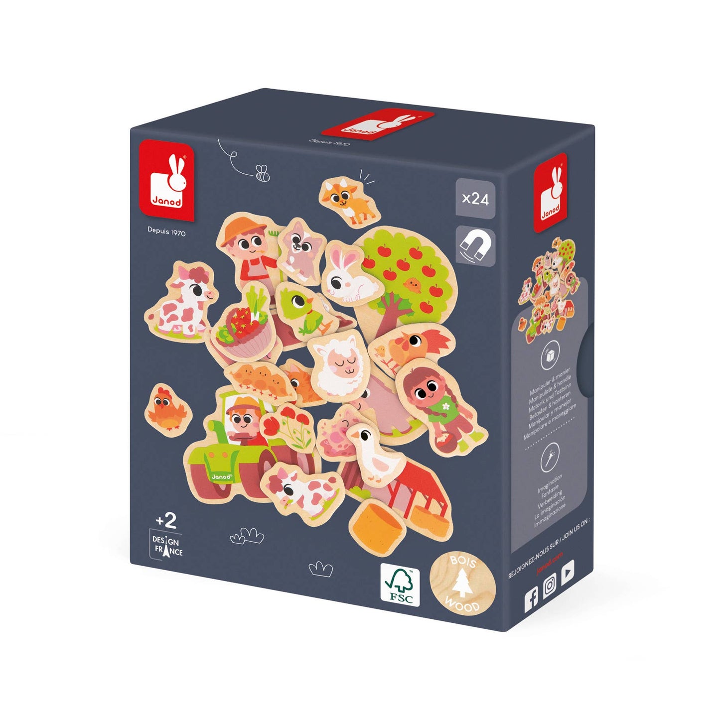 Janod - Wooden Farm Magnets Set