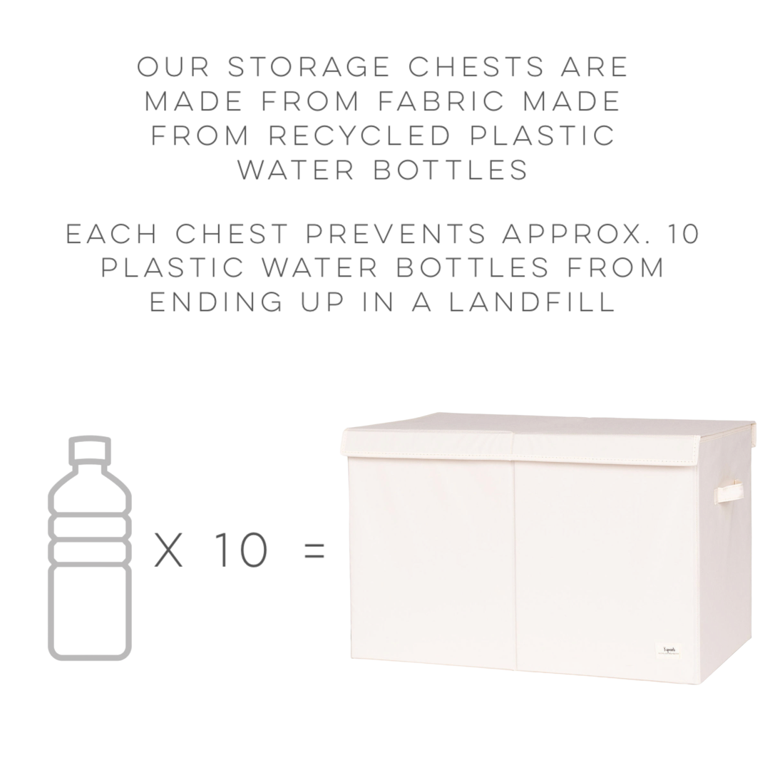 3 Sprouts - Recycled Fabric Folding Chest - Solid Colors: Light Gray