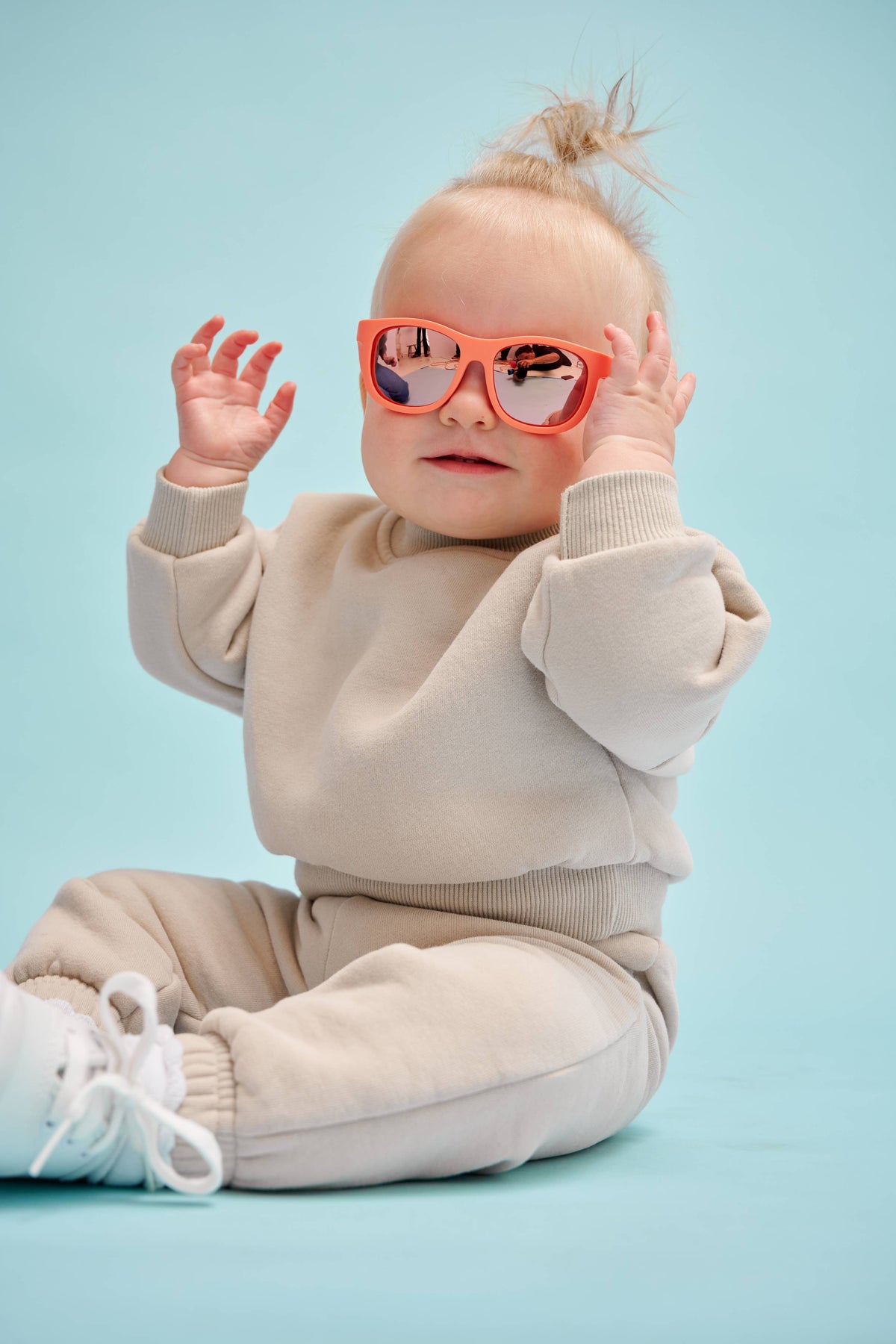 Babiators - Perfect Papaya Polarized Kid Sunglasses w/ Peach Mirror Lens: Ages 0-2