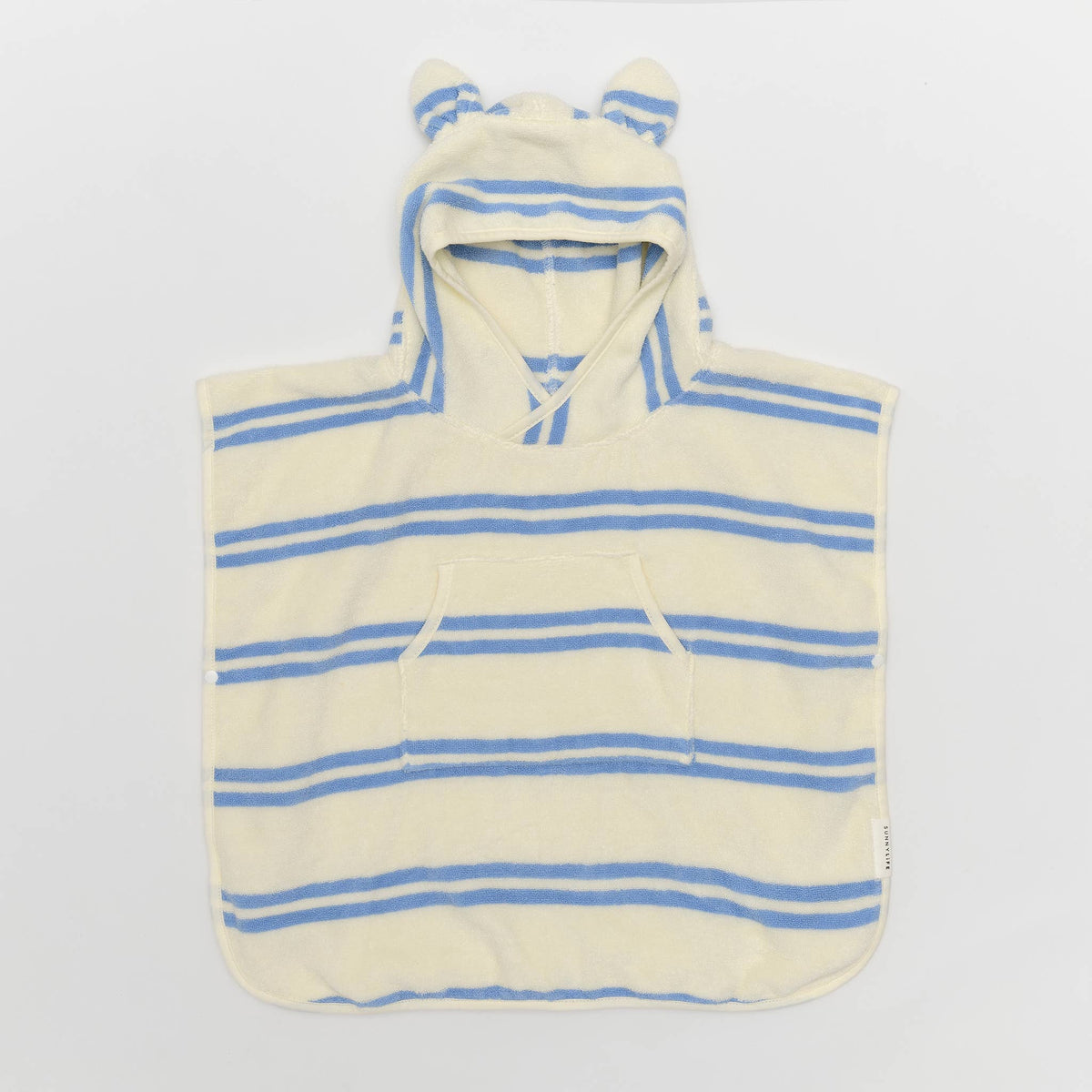 Sunnylife - Kids Character Hooded Towel Sammy the Seagull Blue Stripe