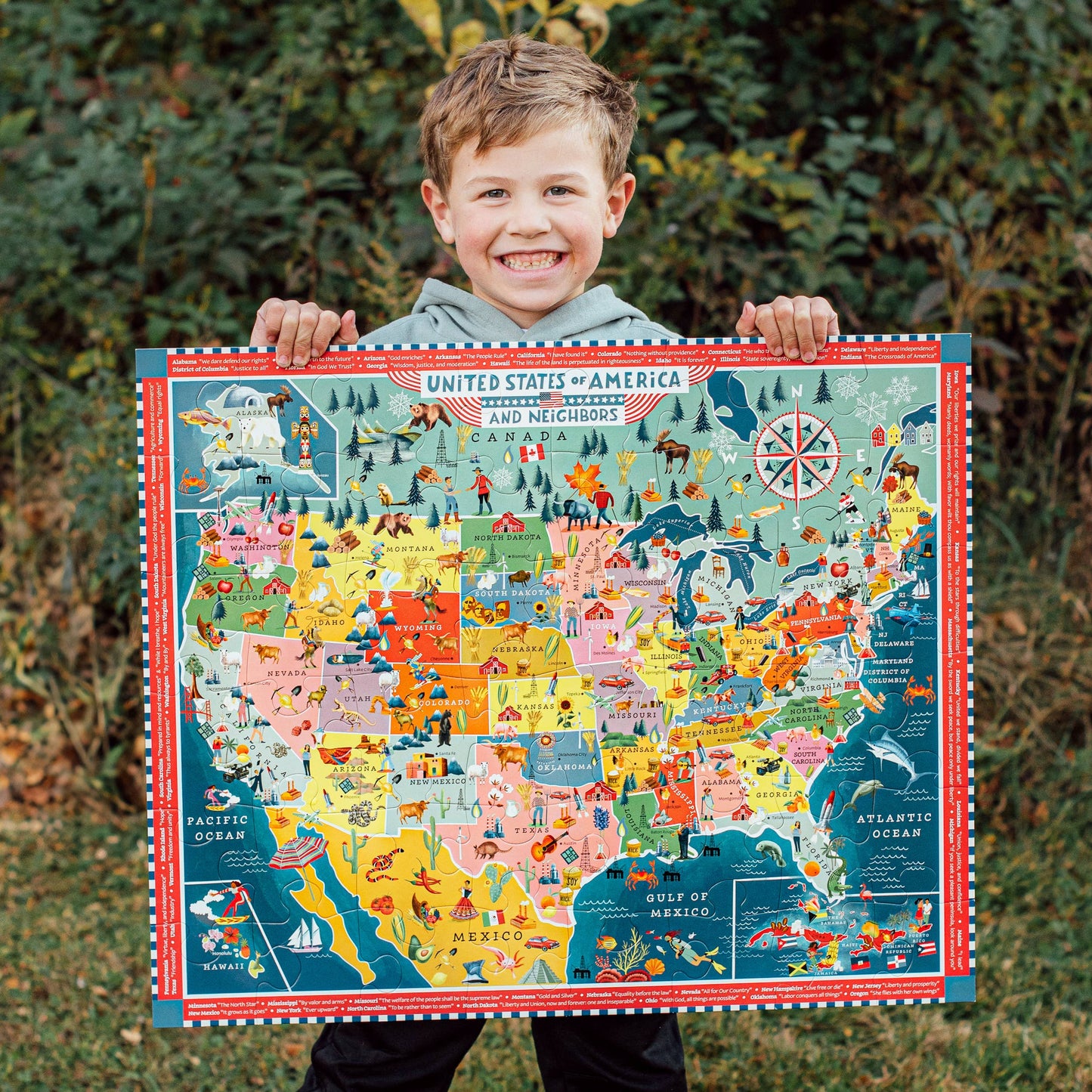 eeBoo - USA 48 Piece Giant Rectangle Puzzle