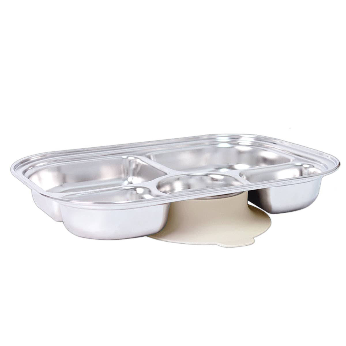 Grosmimi (zezebaebae) - Grosmimi Stainless Steel Food Tray with 5 Compartment: With suction