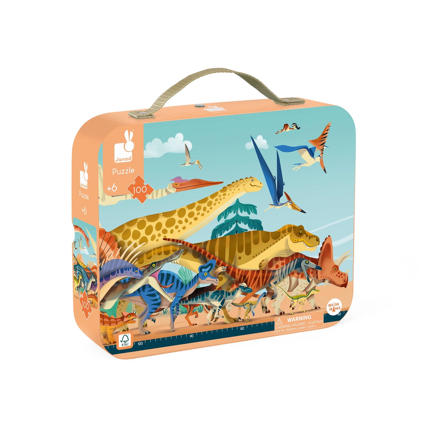 Janod - Dino | Panoramic Puzzle | 100 Pieces | Ages 6+