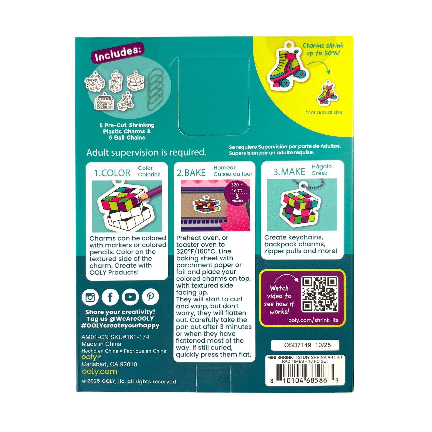 OOLY - Mini Shrink-Its! DIY Shrink Art Kit - Rad Times