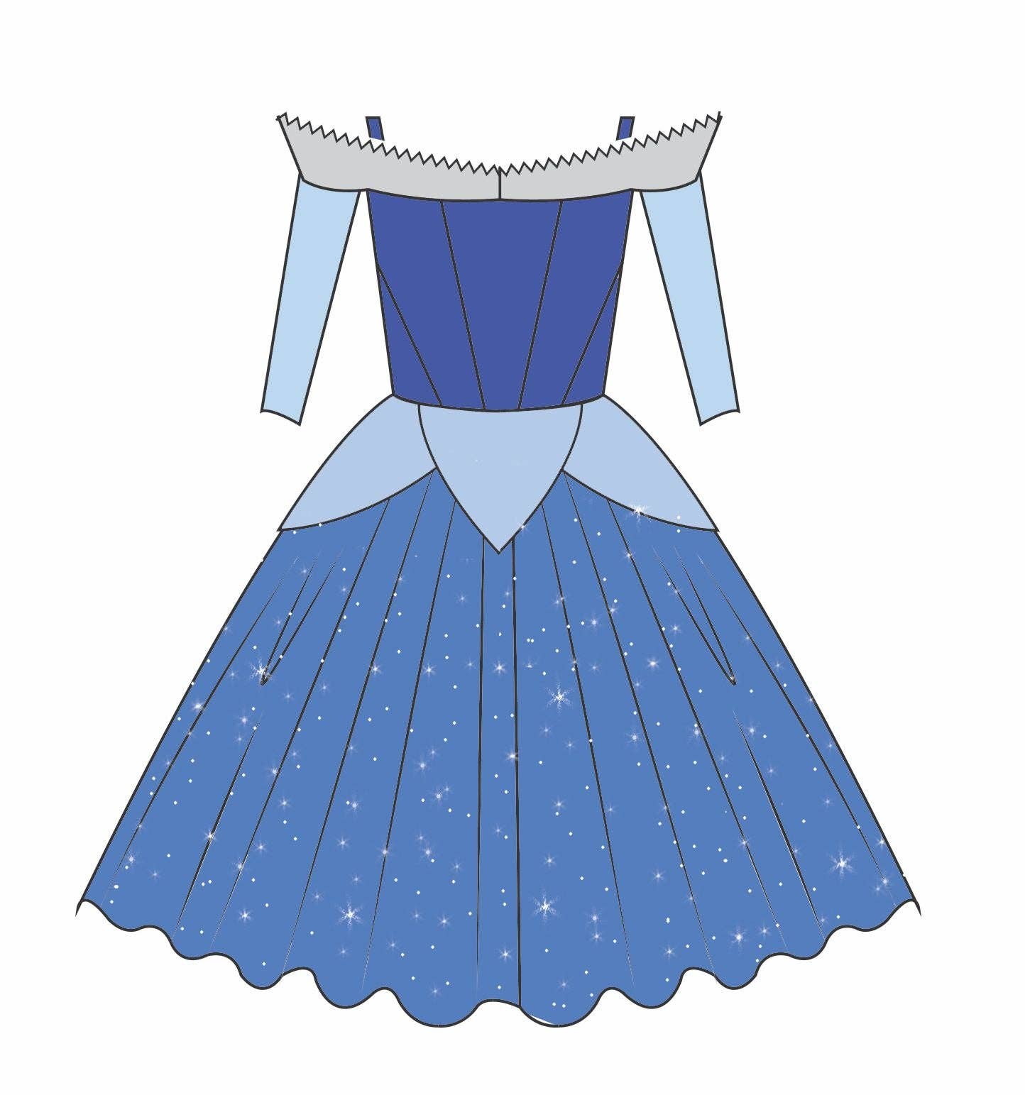 Joy Costumes by Teresita Orillac - The Blue Sleeping Princess Dress: M (6-8 years)