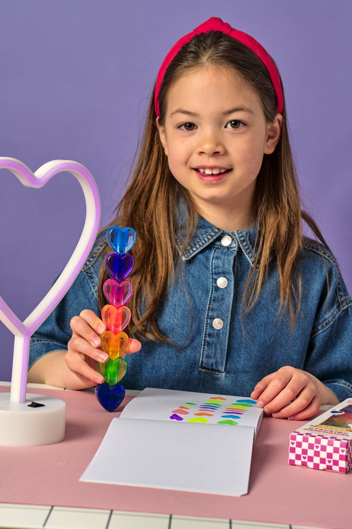 OOLY - Heart Stacks: Stacking Highlighters (Display of 16 Sticks)