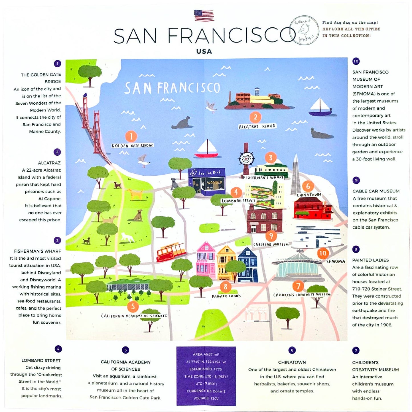 Jaq Jaq Bird - San Francisco  Activity Book