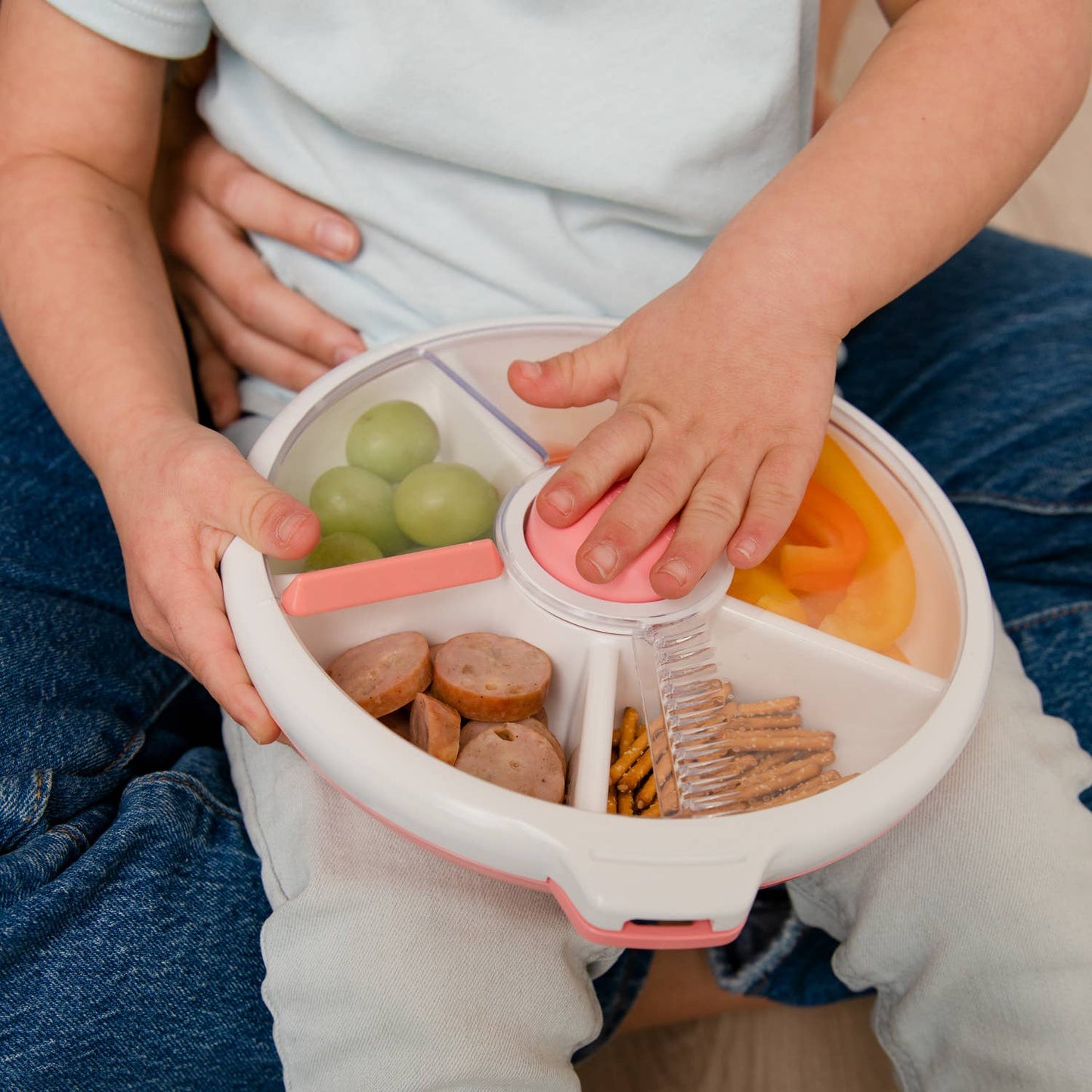 GöBe Kids - GoBe Kids Large Snack Spinner, Reusable Travel Snack Box: Lemon Yellow