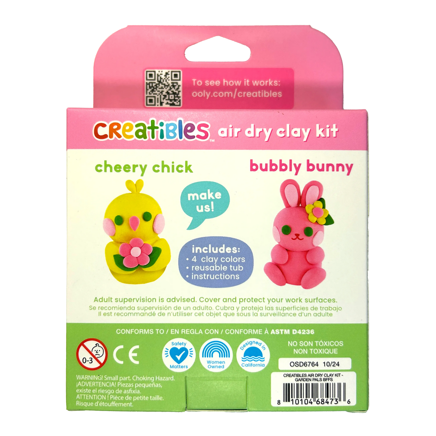 OOLY - Creatibles: Air Dry Clay BFFs Kit - Garden Pals (Set of 4 Co