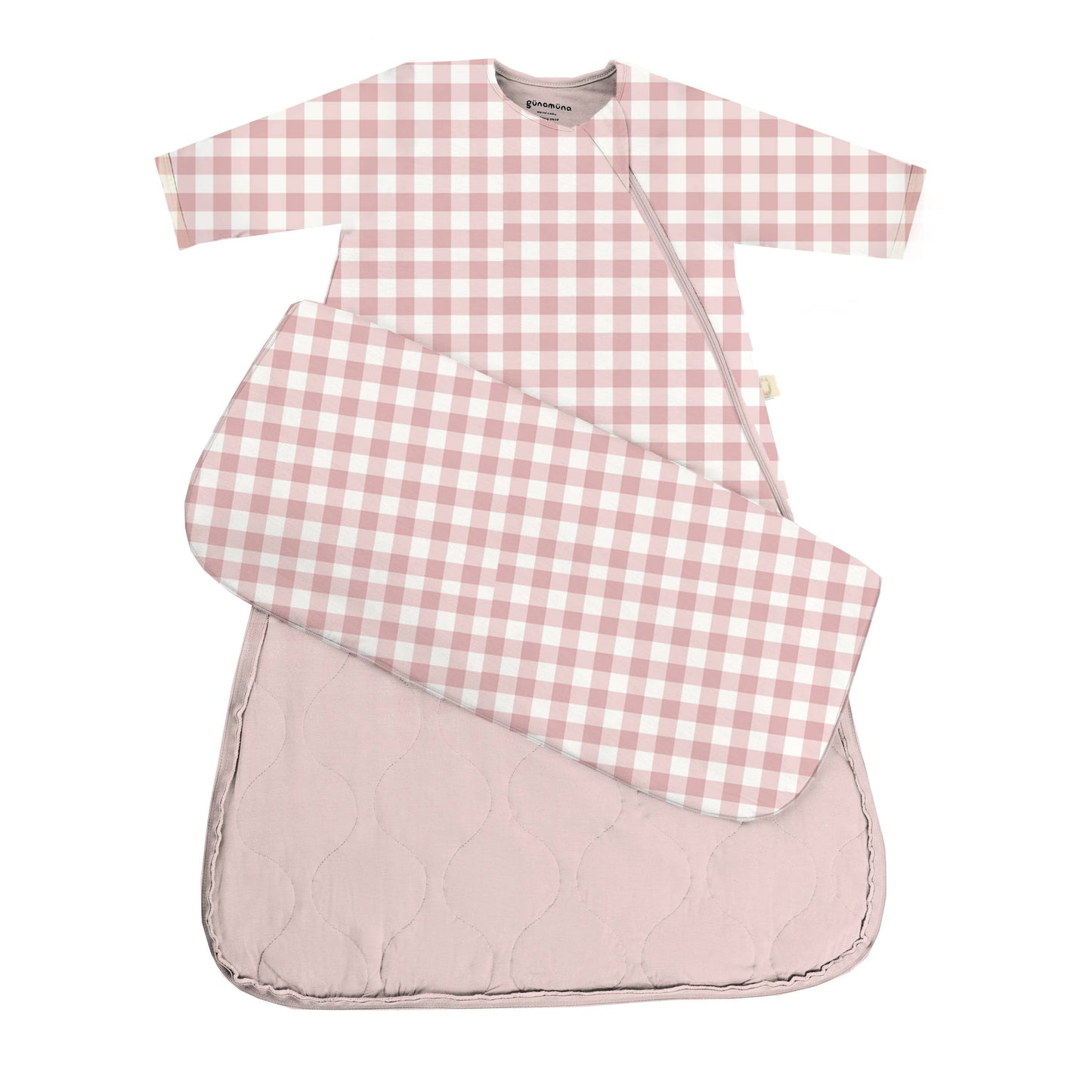 gunamuna - SS26 LONG SLEEVE SLEEP BAG : Pink gingham / 3-9M / 1.0