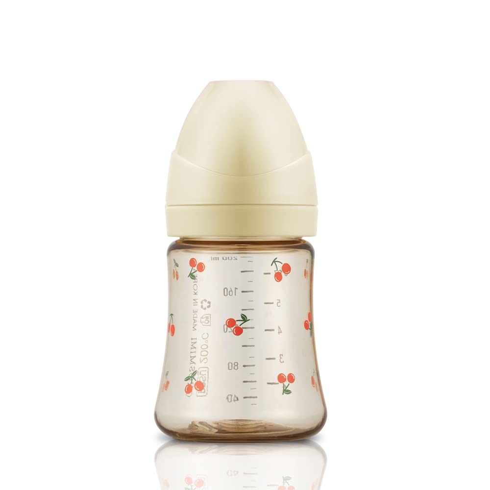 zezebaebae (Grosmimi and Cha&Mom) - Grosmimi PPSU Baby Bottle - 6oz (200ml): Bear_White