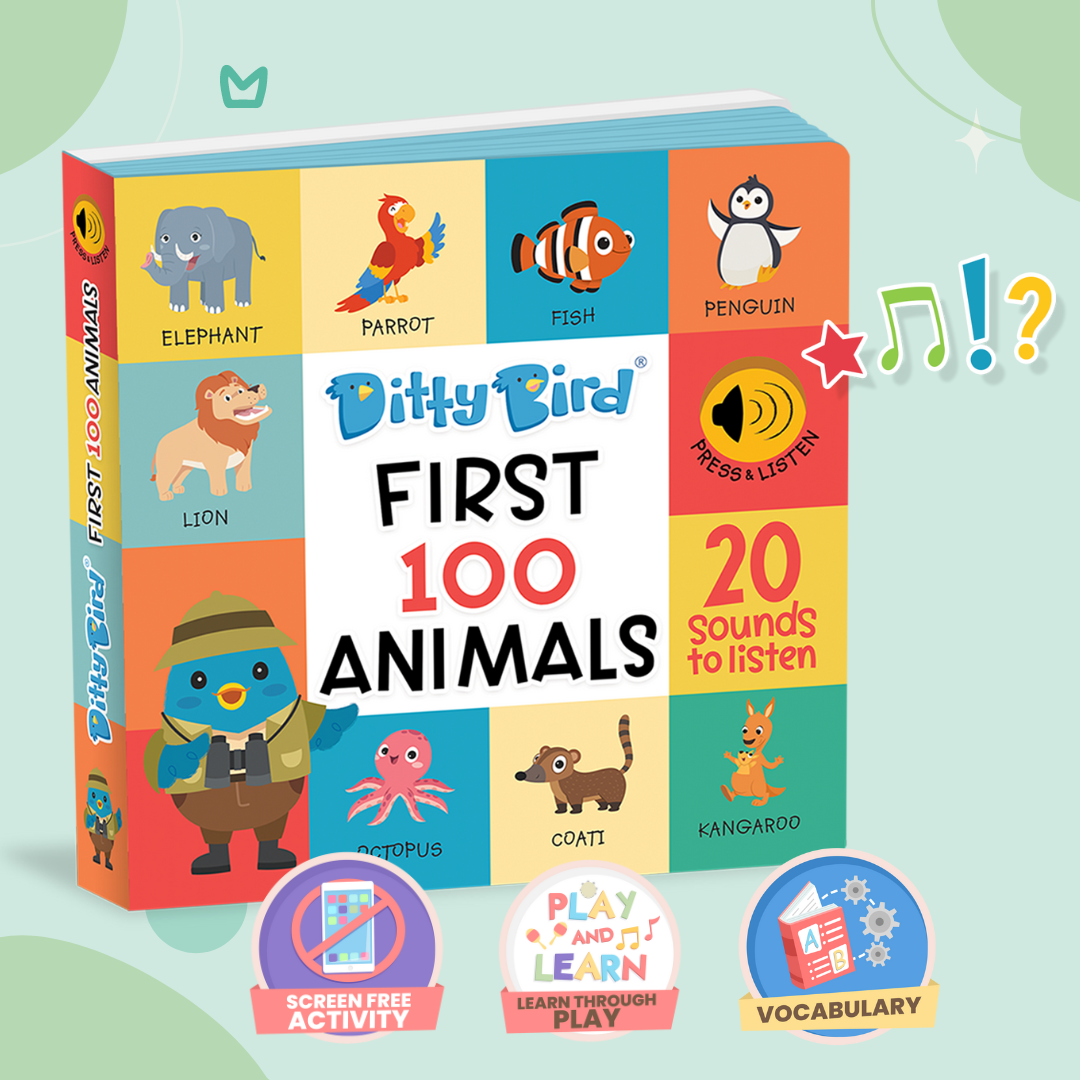 Ditty Bird - Ditty Bird Baby Book - Best toys - First 100 Animals