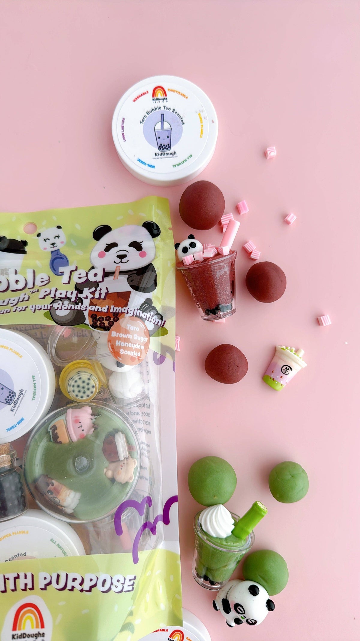 Earth Grown KidDoughs (KidDoughs by EGKD) - Bubble Tea KidDough Play Kit