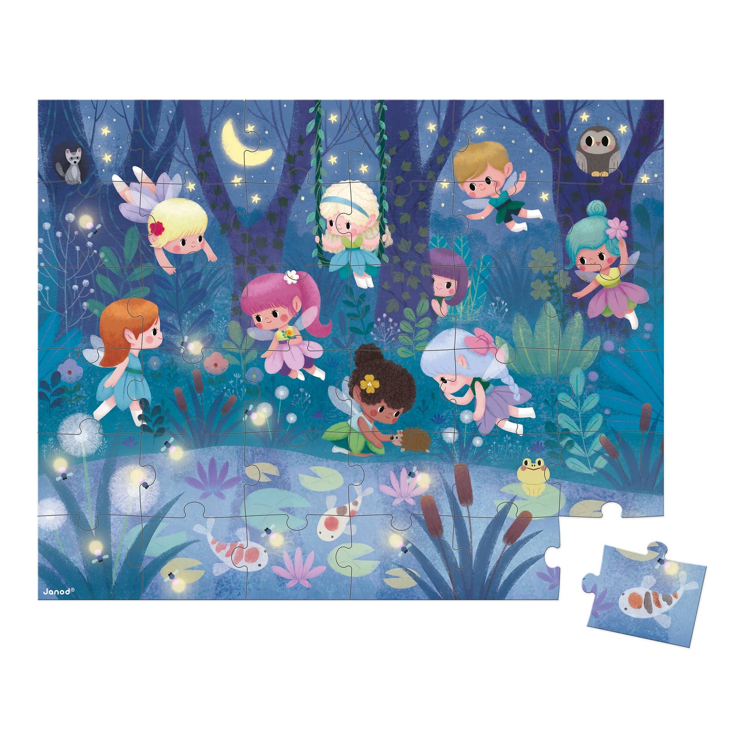 Janod - Puzzle - Fairies & Waterlilies - 36 Pcs