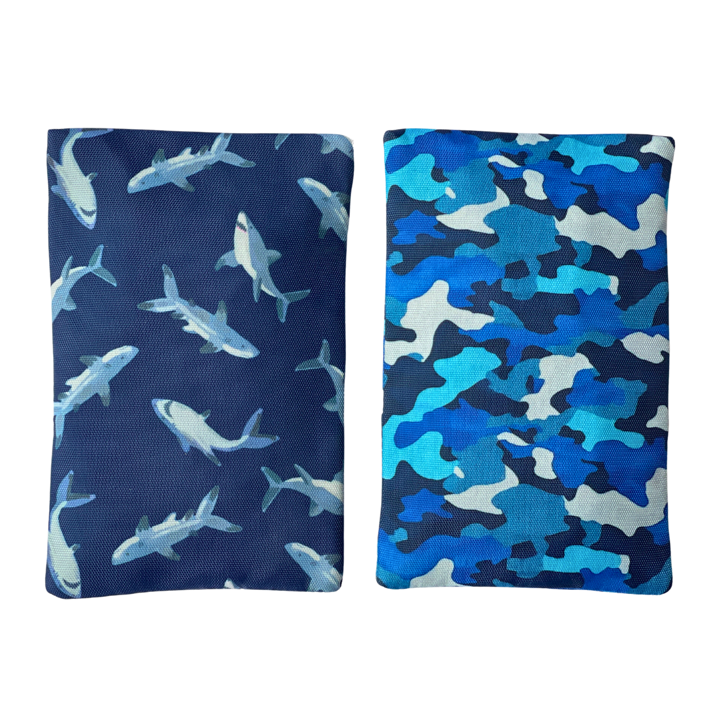 Yumbox - Gel Ice Packs in Fabric Sleeves 2-Pack - Sharks & Camouflage