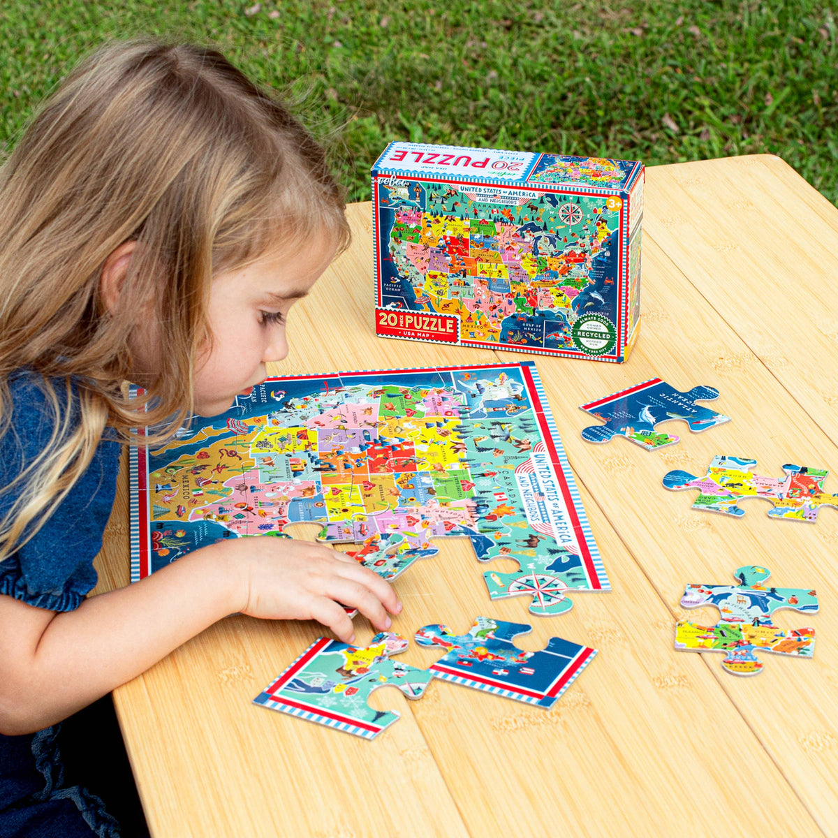 eeBoo - USA Map 20 Piece Puzzle