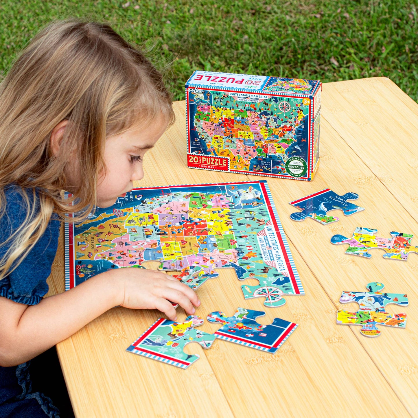 eeBoo - USA Map 20 Piece Puzzle