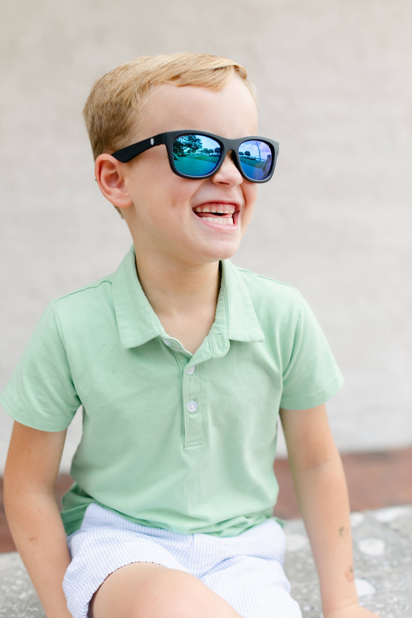 Babiators - Polarized Kid and Baby Navigator Sunglasses (Award Winning): Ages 0-2 / Graphite Gray | Green Mirrored Lens