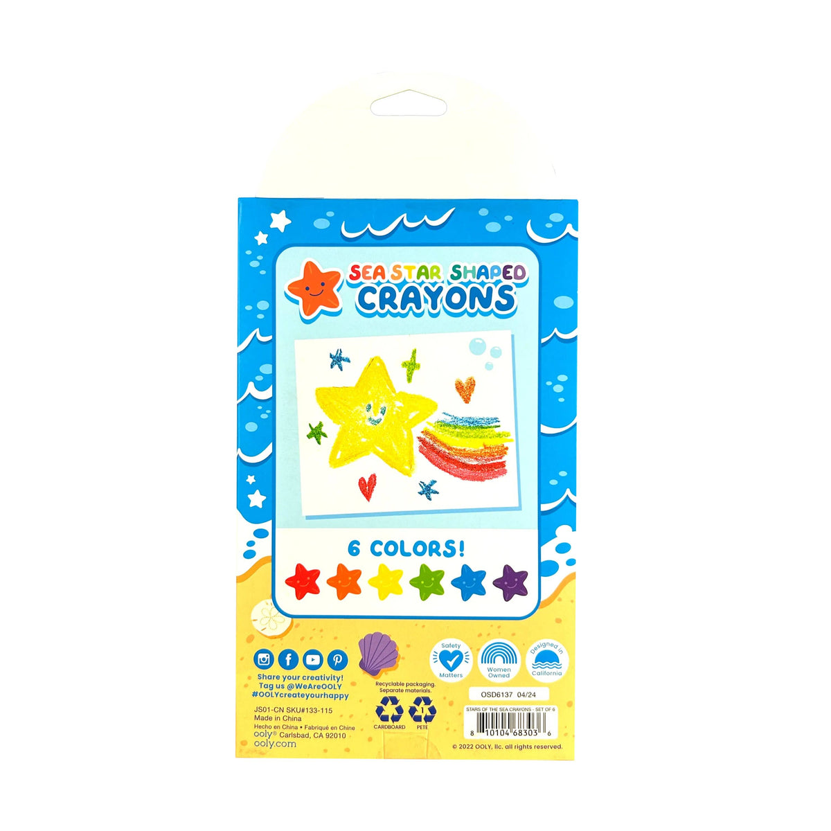 OOLY - Stars Of The Sea: Crayons (Set of 6)