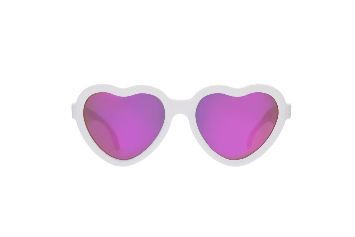 Babiators - Polarized Heart Sunglasses: Ages 3-5 / Frosted Pink | Purple Mirrored Lens