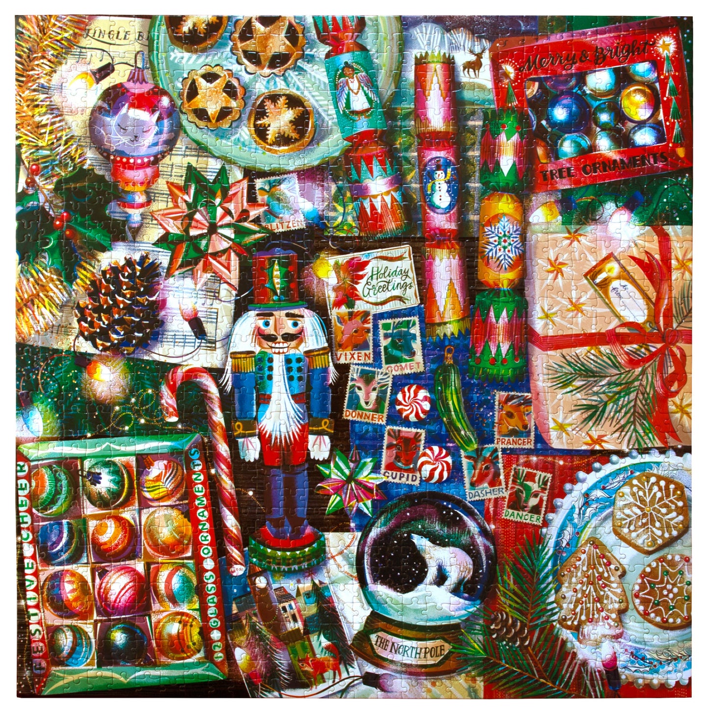 eeBoo - Christmas Decorations 1000 Piece Square Puzzle *HOLIDAY*