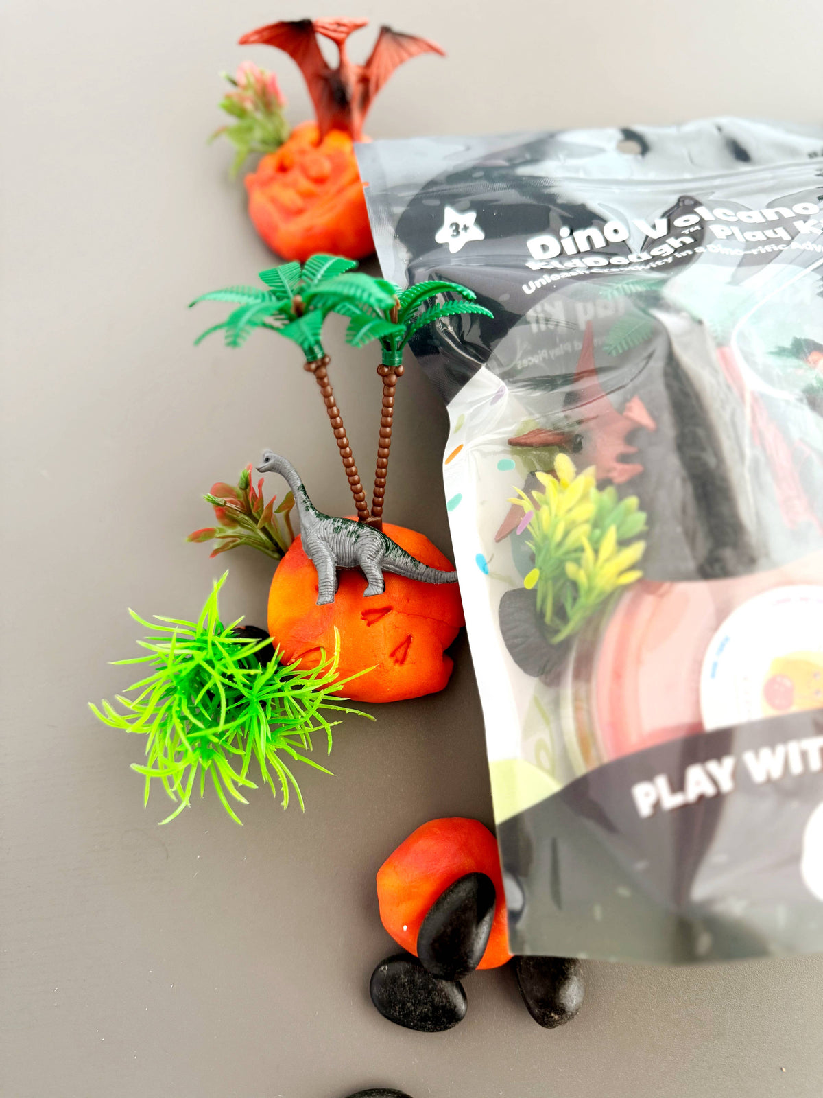 Earth Grown KidDoughs (KidDoughs by EGKD) - Dino Volcano KidDough Play Kit