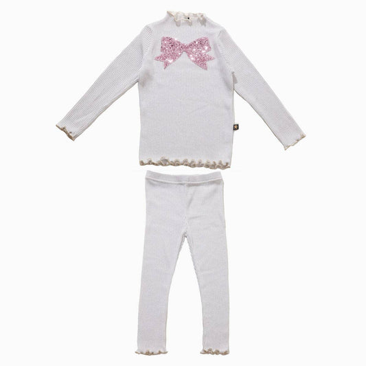 Petite Hailey - Bow Metallic Set: Silver / 6