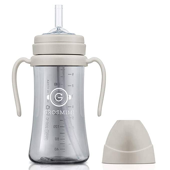 zezebaebae (Grosmimi and Cha&Mom) - Grosmimi PPSU Straw Cup - 10oz (300ml): White