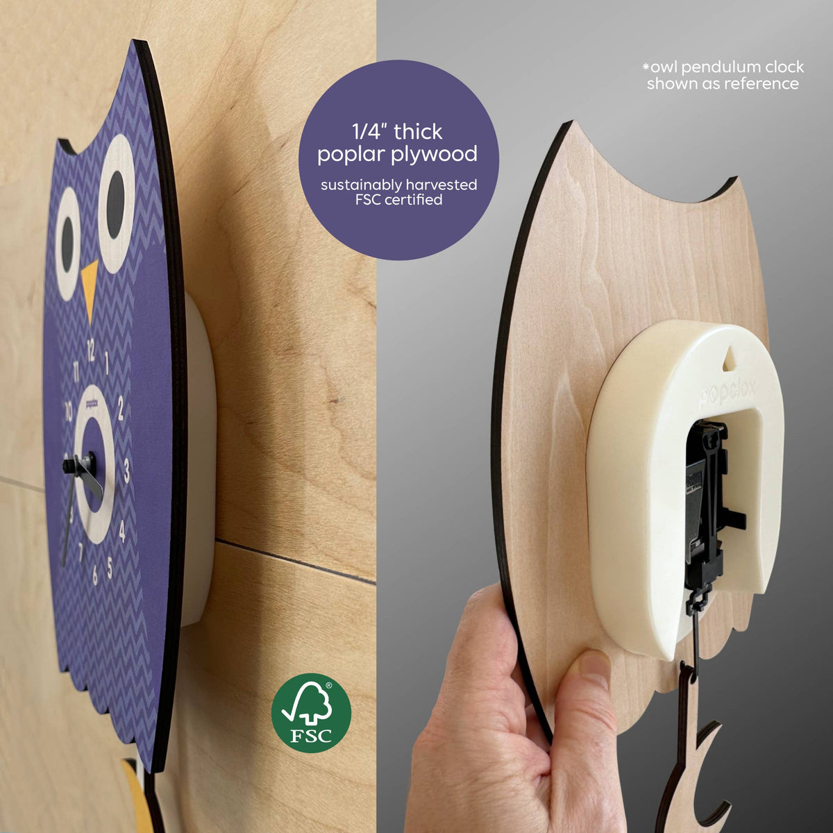 Popclox - Cornhole Pendulum Clock - Wood
