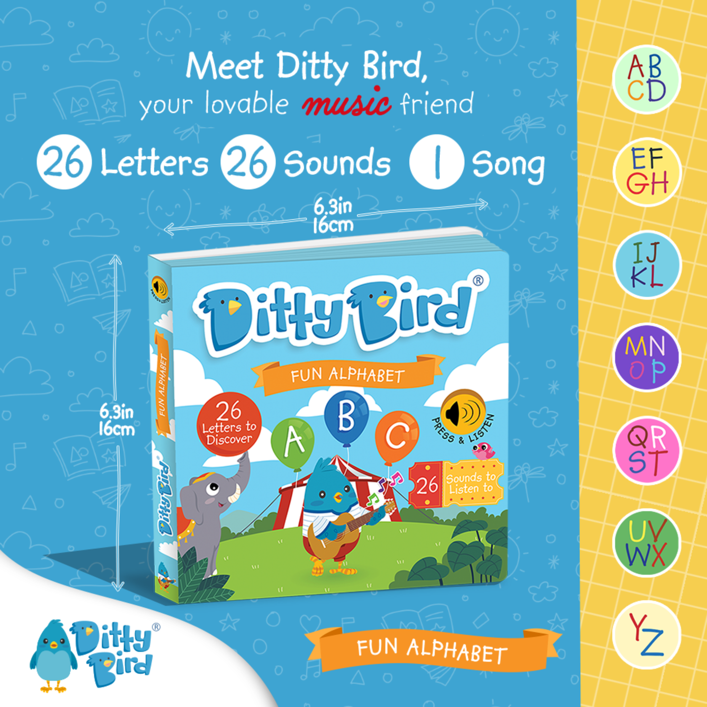 Ditty Bird - NEW | Fun Alphabet | ABC Song | Ditty Bird Baby Sound Book