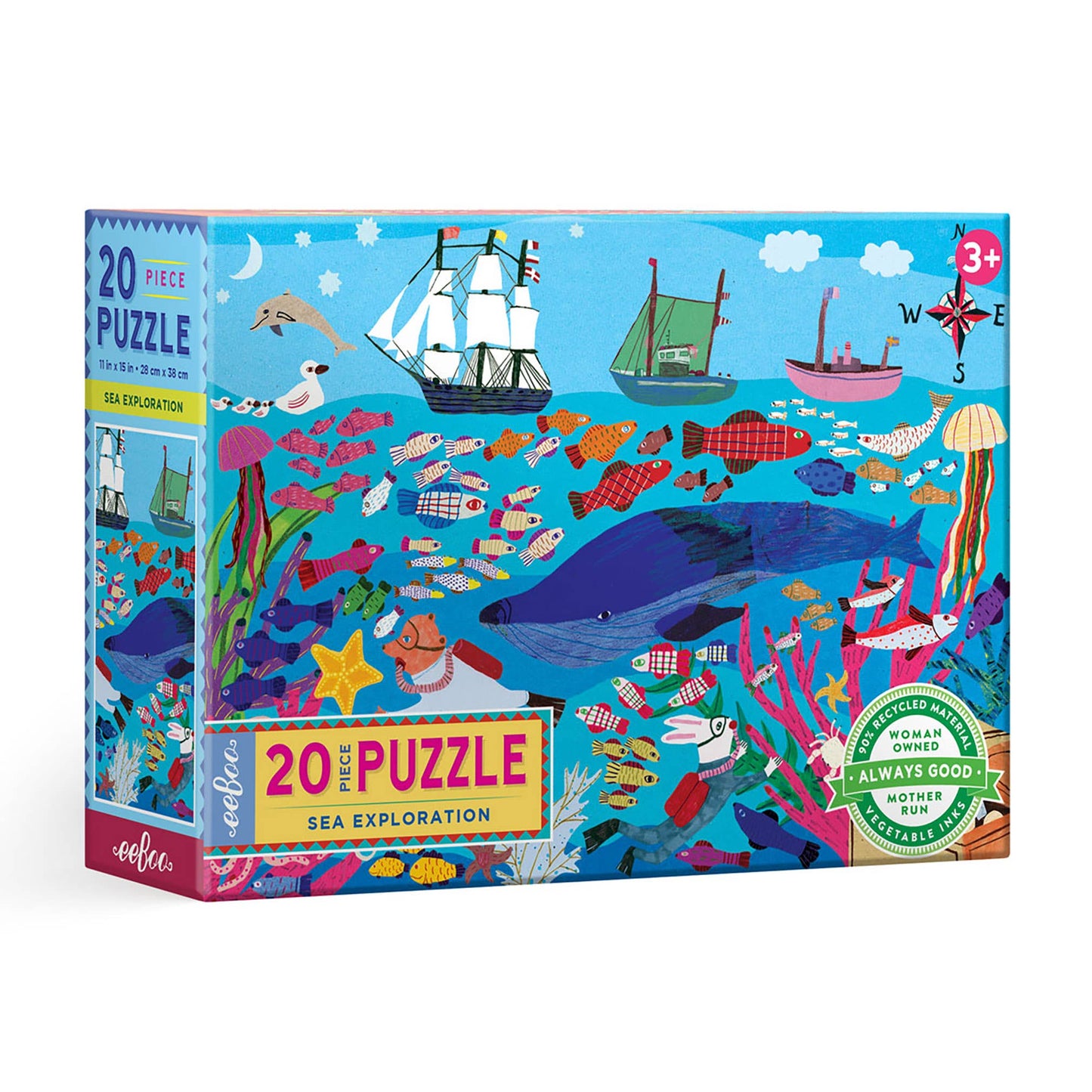 eeBoo - Sea Exploration 20 Piece Puzzle