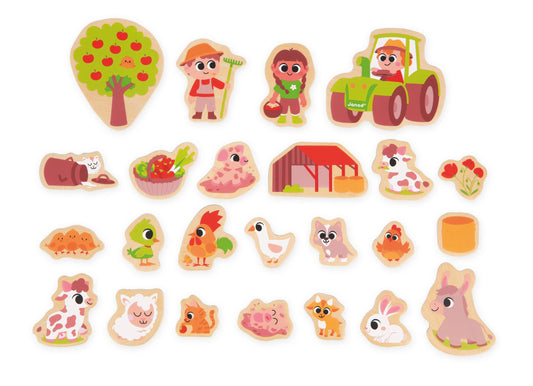 Janod - Wooden Farm Magnets Set