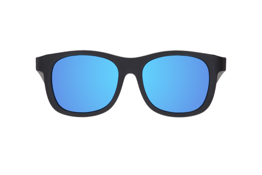 Babiators - Polarized Kid and Baby Navigator Sunglasses (Award Winning): Ages 3-5 / Jet Black | Cobalt Mirrored Lens