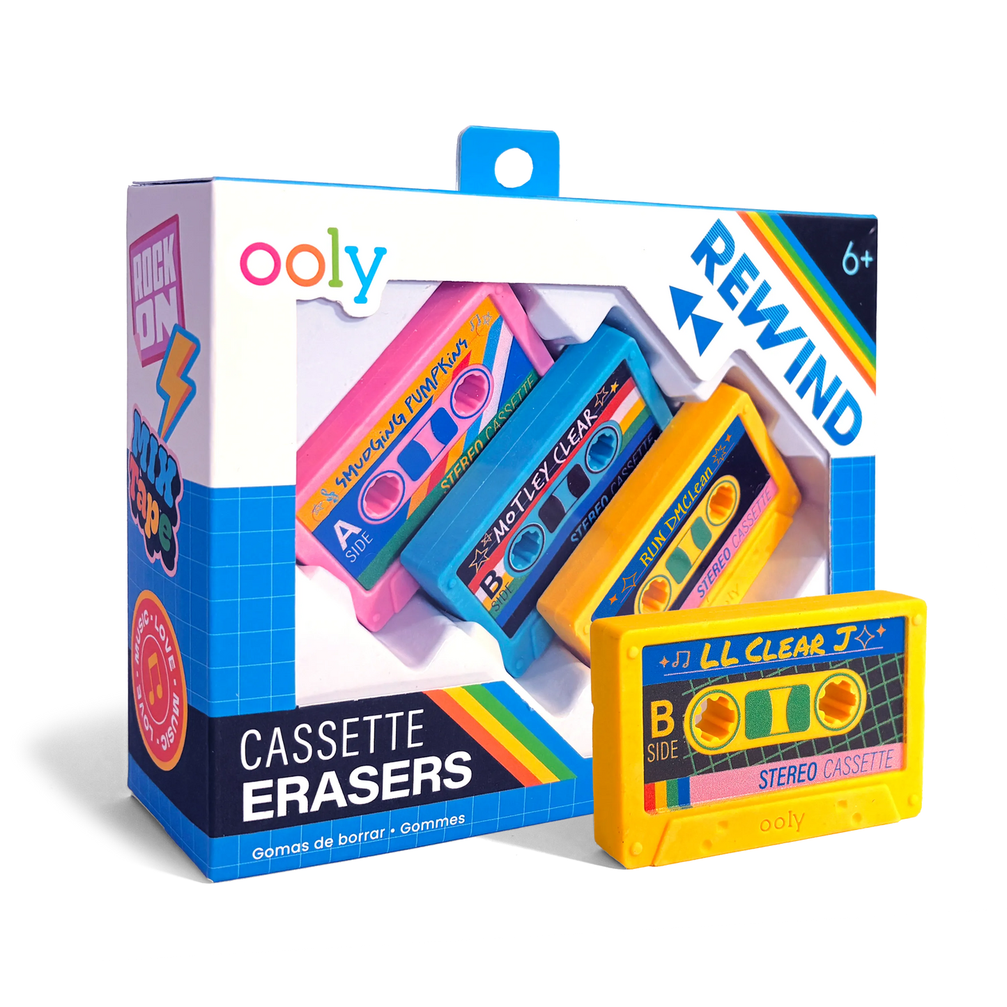 OOLY - Rewind Cassette Retro Erasers - Set of 3
