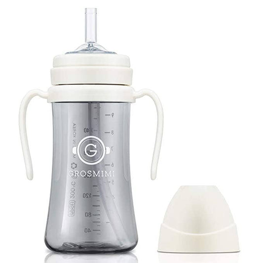 zezebaebae (Grosmimi and Cha&Mom) - Grosmimi PPSU Straw Cup - 10oz (300ml): White