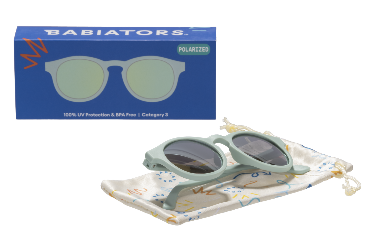 Babiators - Seafoam Blue Polarized Keyhole Sunglasses with Mirrored Lens: Ages 6+