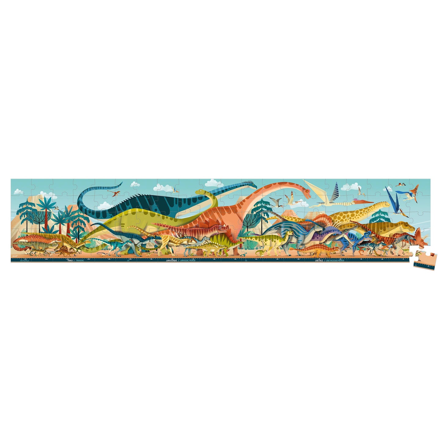 Janod - Dino | Panoramic Puzzle | 100 Pieces | Ages 6+