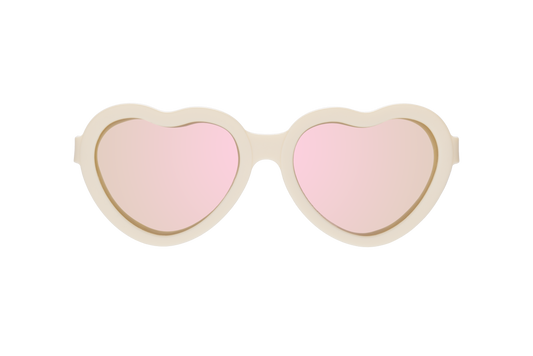 Babiators - Sweet Cream Polarized Heart Sunglasses with Mirrored Lens: Ages 6+