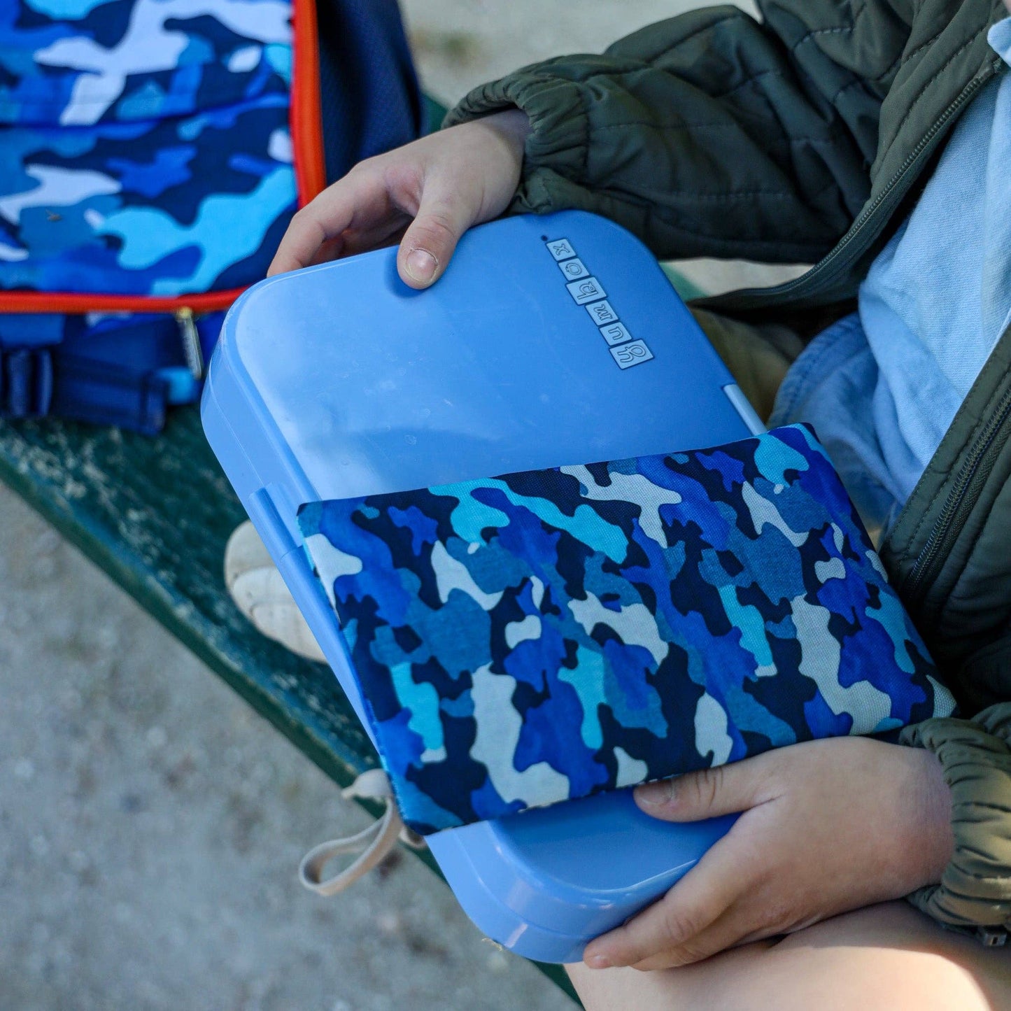 Yumbox - Gel Ice Packs in Fabric Sleeves 2-Pack - Sharks & Camouflage
