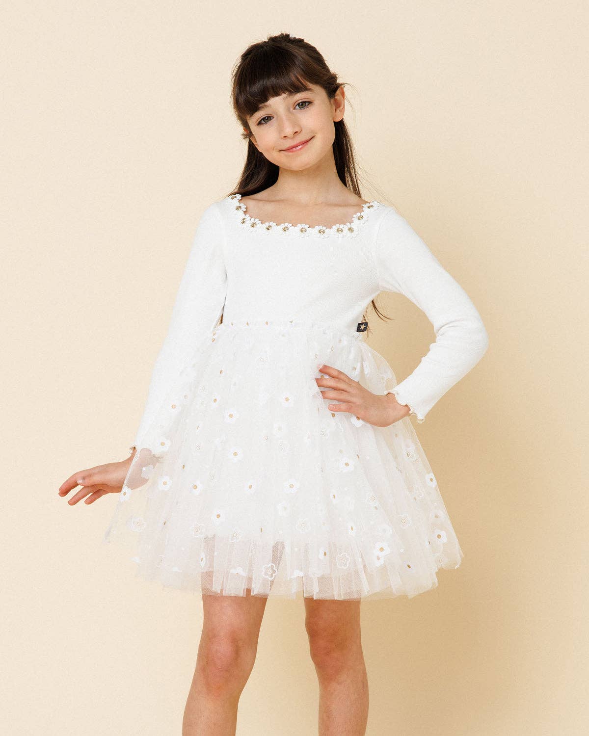 Petite Hailey - Flower Lace Tutu Dress: Pink / 8