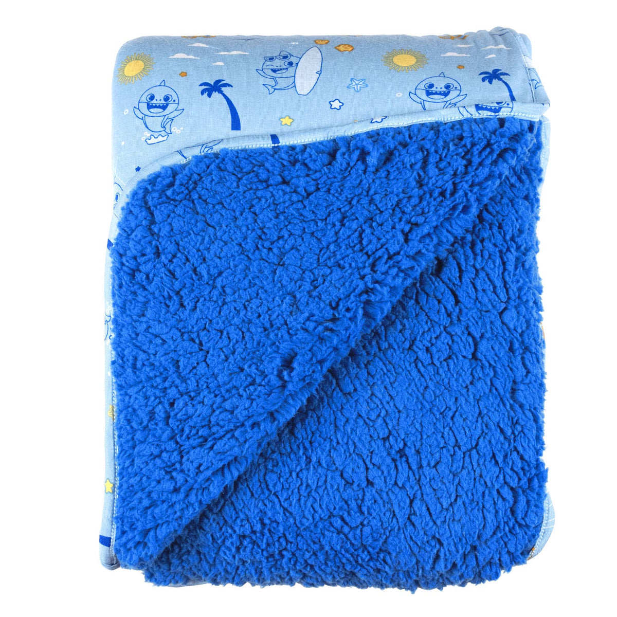 Bellabu Bear - Baby Shark Surf Bamboo Sherpa Blanket: 45 x 60 in