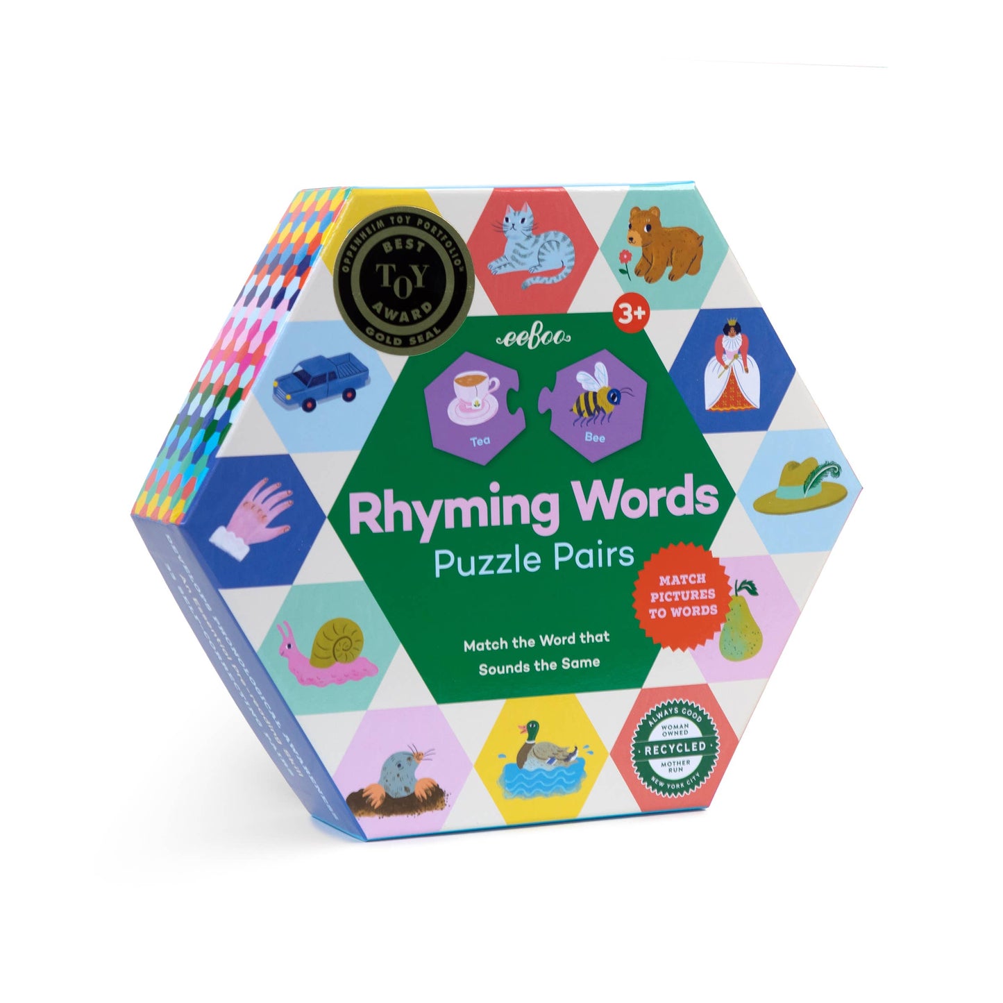 eeBoo - Rhyming Words Hexagon Puzzle Pairs